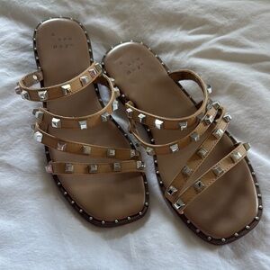A New Day Brown Studded Sandals